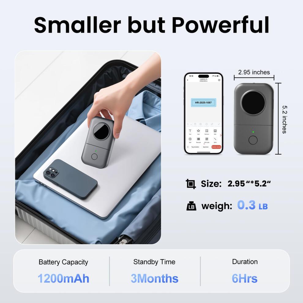 Phomemo Label Maker D30 Bluetooth Label Maker, Mini Label Printer Multiple Templates Font Icon, Portable Inkless Thermal Label Printer for Home, offi