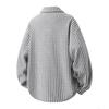 Men's Vintage Herringbone Shirt Jacket Striped Long Sleeve Collared Overshirt for Fall