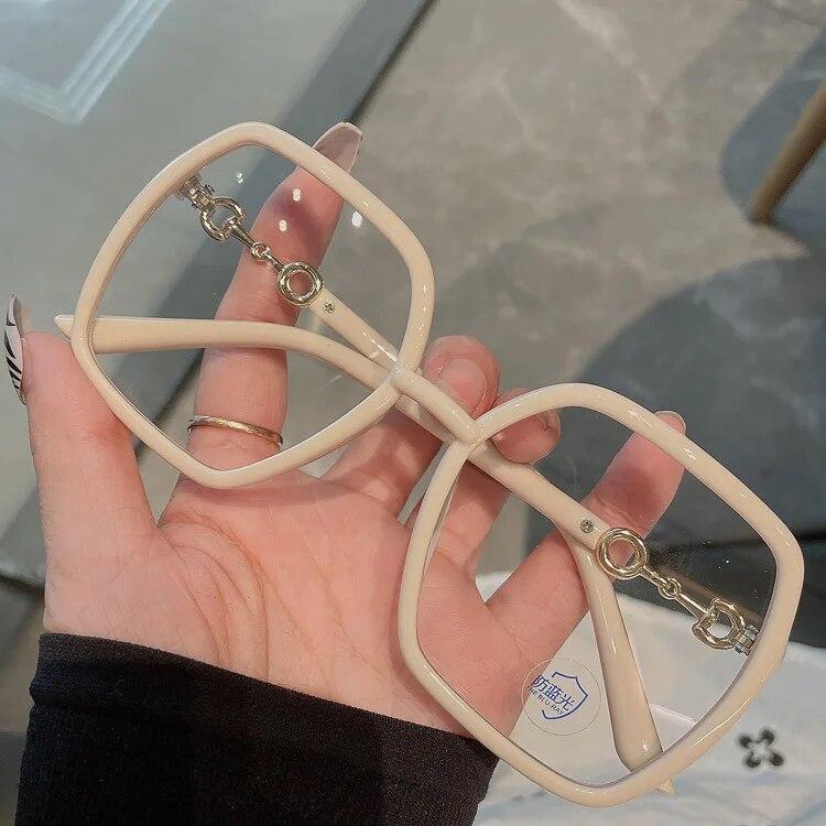 Oversized Square Eyeglasses Woman Fashion Blue Light-blocking Female Eyewear Trendy Glasses for Reading