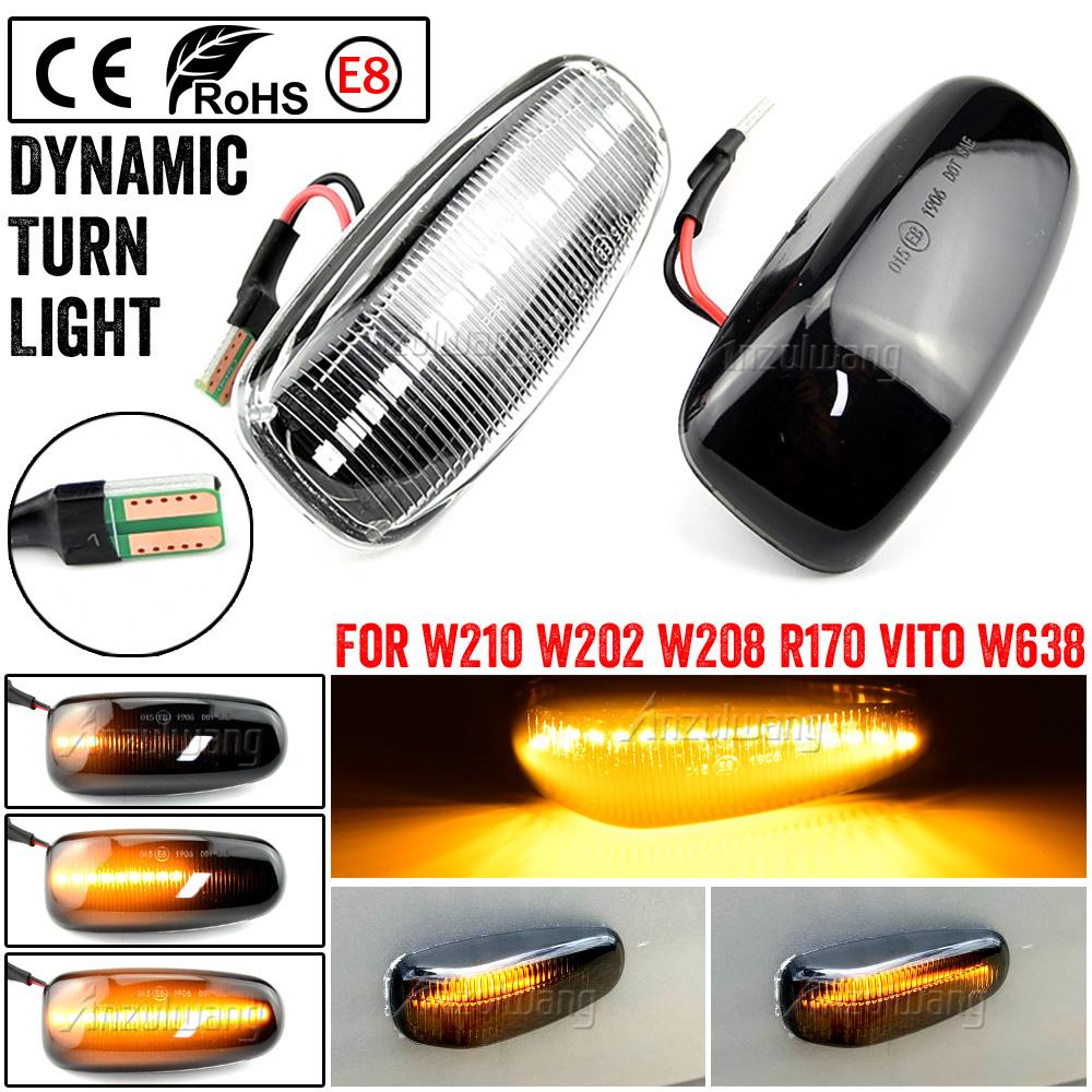 

Side Marker Turn Signal Indicator Led Dynamic Light Sequential Blinker Fit For Mercedes-BENZ CLK-Class W208 1997-2000 Dynamic Crystal