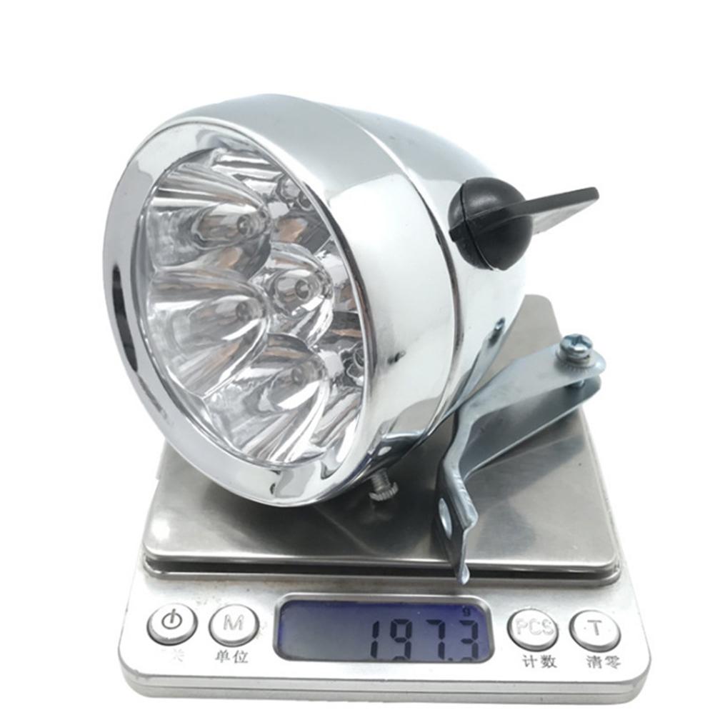 7led Vintage Retro Bicycle Headlight Waterproof Scratch Resistance Bike Front Light Lamp For Night Riding