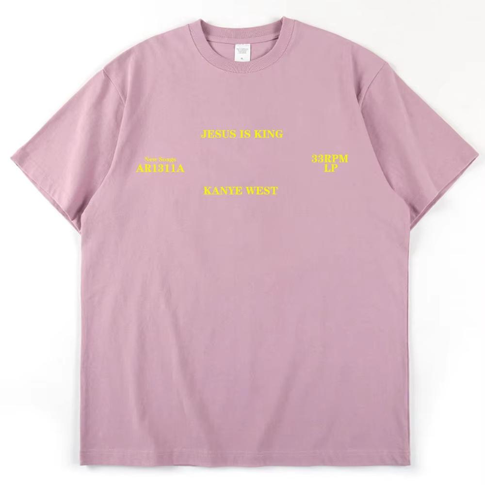 Kanye West T-Shirt Jesus Is King Hohe Qualität Kurzarm T-Shirts Vintage Harajuku Baumwolle Herren Damen T-Shirt Hip Hop Streetwear Top