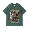 275 GSM Washed T-shirts 100% Cotton Demon Slayer V65 Uzui Print Unisex Heavy Cotton T Shirt