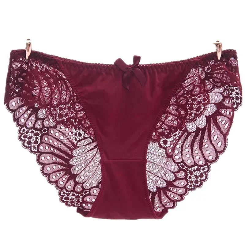 Hot Fashion Women Underwear Sexy Lace Transparent Low Waist Hollow T Back Panties Lady Briefs Big Size M-3XL Panties