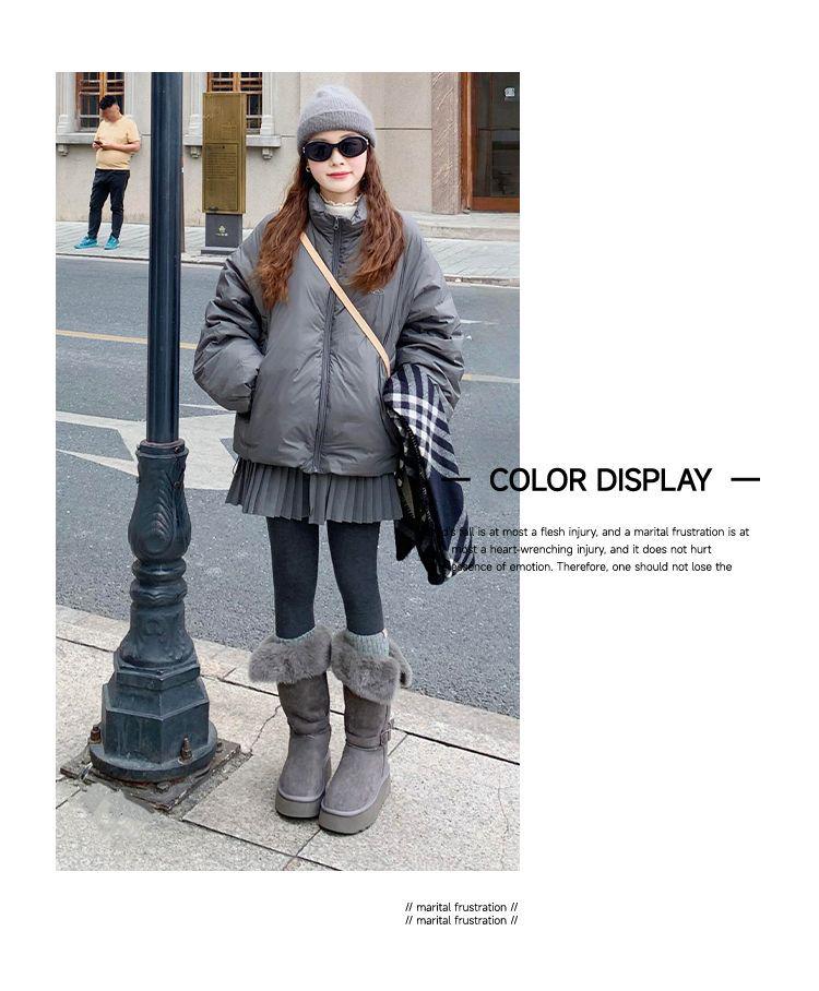 Apricot A-line Woolen Skirt: Safety Shorts, Zipper, Pleated, High-Waisted, Autumn/Winter Thickened Academy Style for Women.