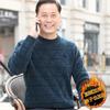 Men's Mid-Age Warm Mink Velvet Sweater with Fleece Lining and Thick Knit Base Layer for Autumn/Winter