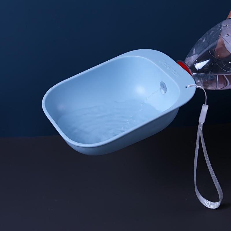 

1 шт. Портативная бутылка для воды для питомца, Прочная пластиковая чашка для кормления собаки, Дорожная уличная миска для воды, Аксессуар-диспенсер для воды для кошек для собак синий