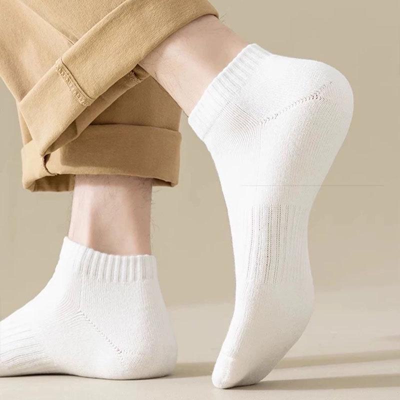 Men's and Women's Breathable Cotton Socks - Summer Short & Mid-Tube, Sweat-Absorbent, Sports & Casual, Small White Socks