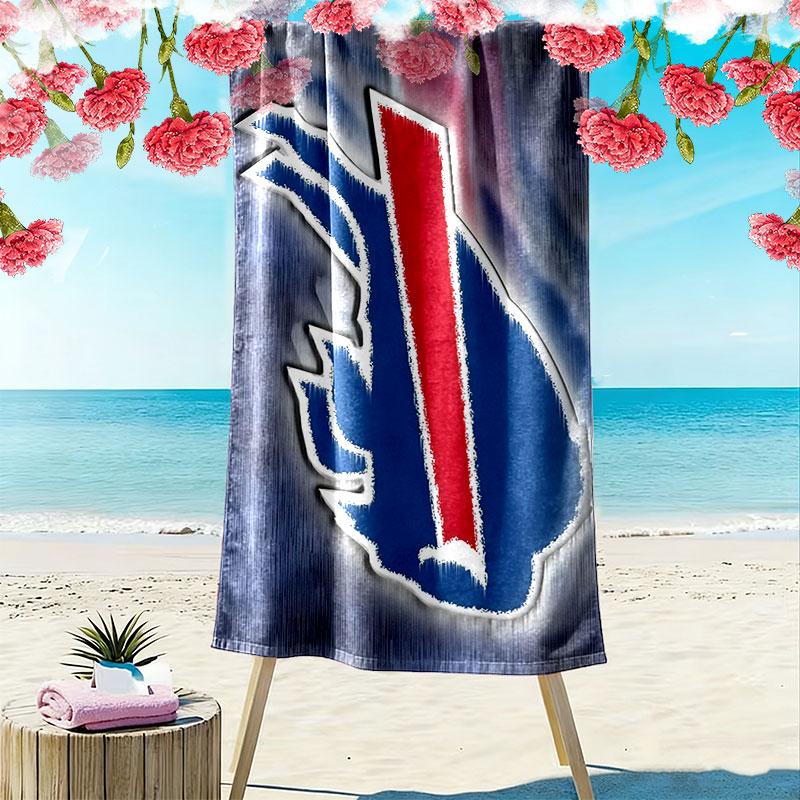 BUF Bills Print Beach Towel, Large Soft Quick Dry Towel for Beach Camping Swimming