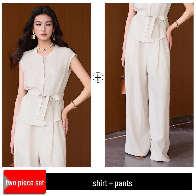 Women's High-End Linen Vest Suit: 2026 Cross-Border Casual Waistcoat Set