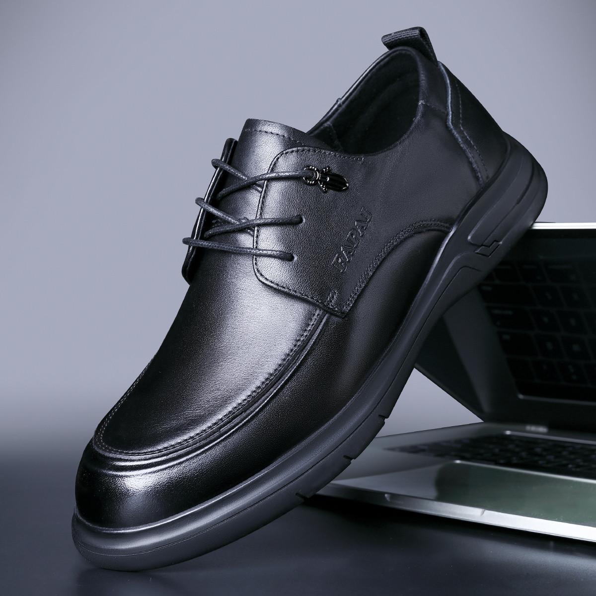 

2025 men s leather shoes high-end leather cowhide British style men s shoes first layer cowhide business dress wedding derby shoes 43