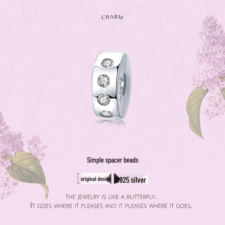 Yinziyun S925 Sterling Silver Bead Charm: Platinum-Plated, Diamond Accents, Openable Design