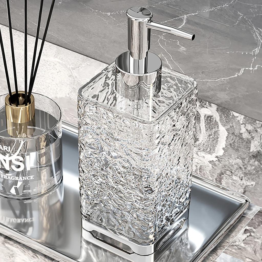 Luxury Bathroom Soap Dispenser Reusable Hand Pump Dispenser Bottle Transparent Shower Gel Empty Bottle Liquid Container