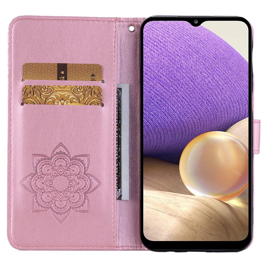 For Samsung Galaxy S24 Case Rhinestone Leather Phone Cover Owl Flower Pattern