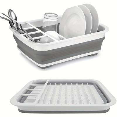 Égouttoir à vaisselle pliable et peu encombrant - Organisateur de cuisine portable pour la vaisselle, les fruits et les légumes - Idéal pour les camping-cars et le camping