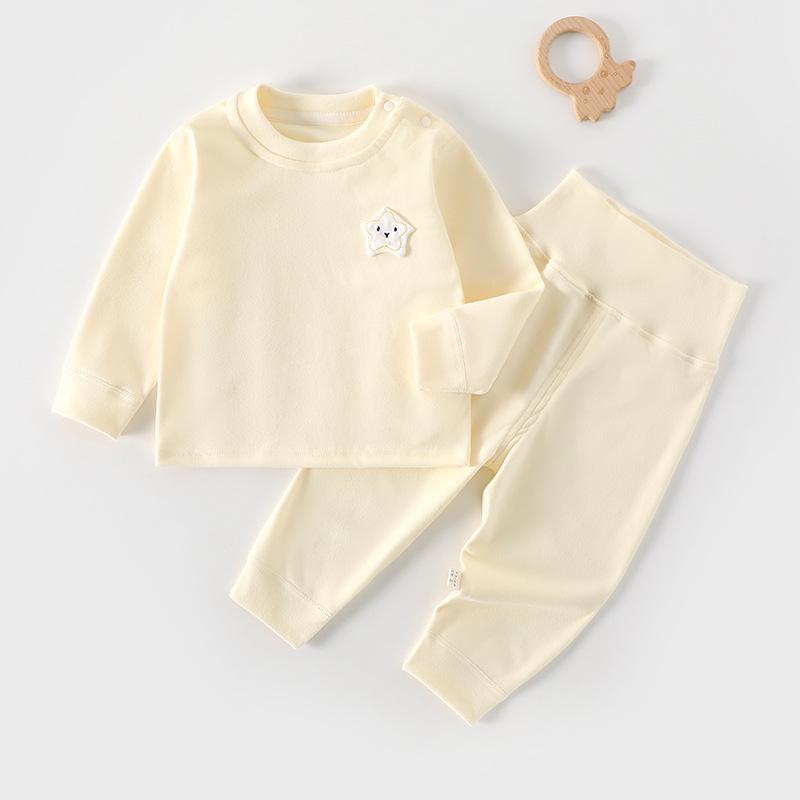 High-Waisted Baby Plush Long Johns Set - Warm Autumn/Winter Underwear for Boys & Girls