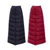 Women Skirt High Waist Solid Color Zipper Closure Midi Skirt with Side Pockets Thickened Warm A-Line Quilted Texture Skirt