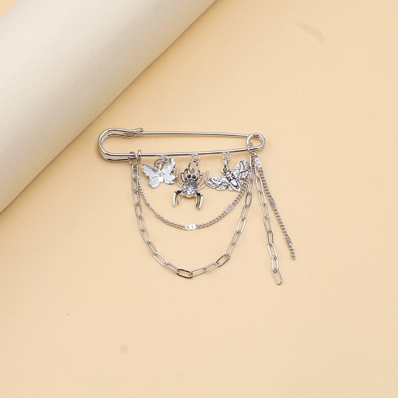 Modern Chain Lapel Pin Ornament Statement Style Badge Chain Pendant Brooches