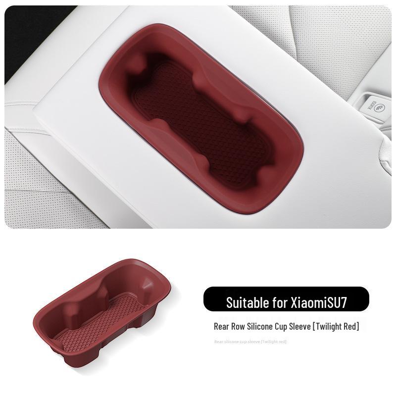 Xiaomi SU7 Silicone Non-slip Shock-absorbing Rear Cup Holder Base for 24 Cars