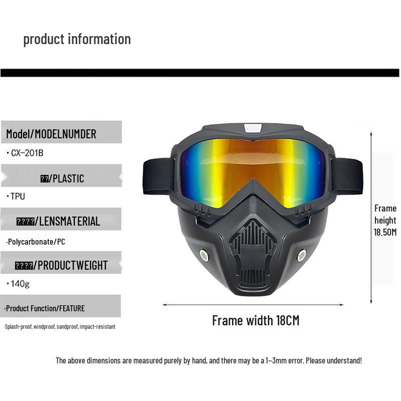 Retro Harley Windproof Face Shield & Goggles for Motorcycle Riding