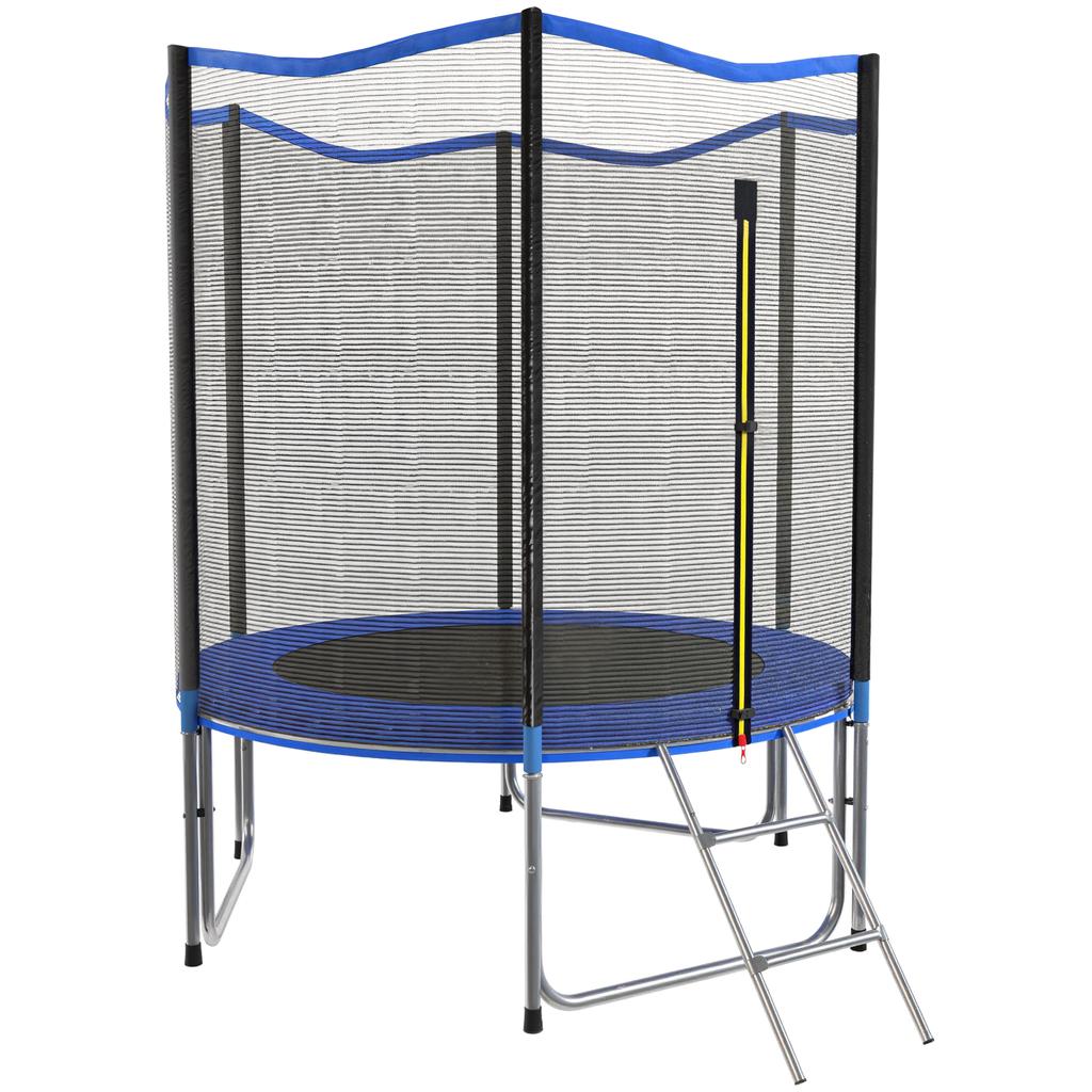 Outdoor Trampoline for Children and Adults, 80 kg Load, 36 Springs, 183 cm, Blue