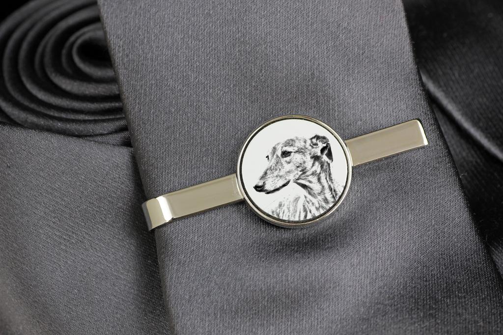 Greyhound, English Greyhound - tie clip with a dog, personalized tie clip, a unique gift for a man from the Art-Dog brand