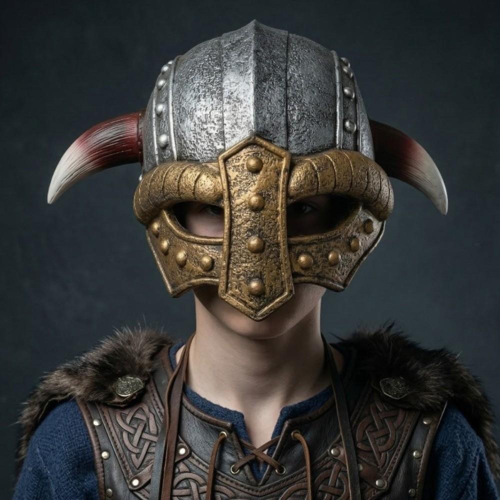 Retro Viking Horn Hat Helmet Vintage Halloween Cosplay Masquerade Ox Decors  Cosplay Costume Prop