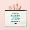 Do You Want To Be My Witness French Print Makeup Bag Female Neceser Toiletry Storage Linen Zipper Bags Wedding Gift for Witness