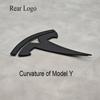 Tesla Model 3/Y Car Exterior Decoration Parts - Metal Blackened Logo Emblem Front Bumper & Rear Trunk Logo Replacement Kit