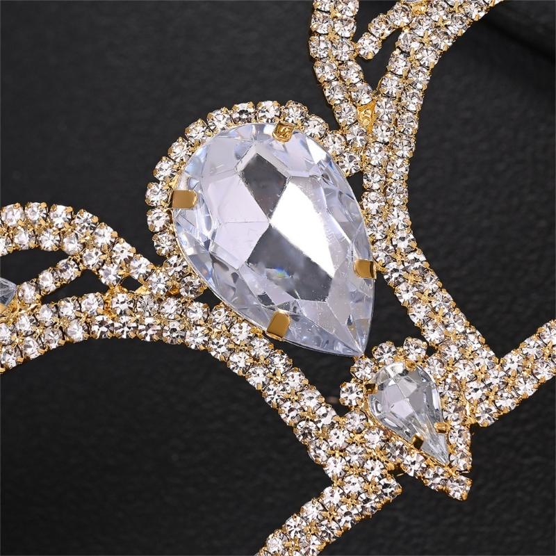 Comfortable Alloy Face Mask with Rhinestones Design Half Face Cover for Role Playing and Parties Secure Structure