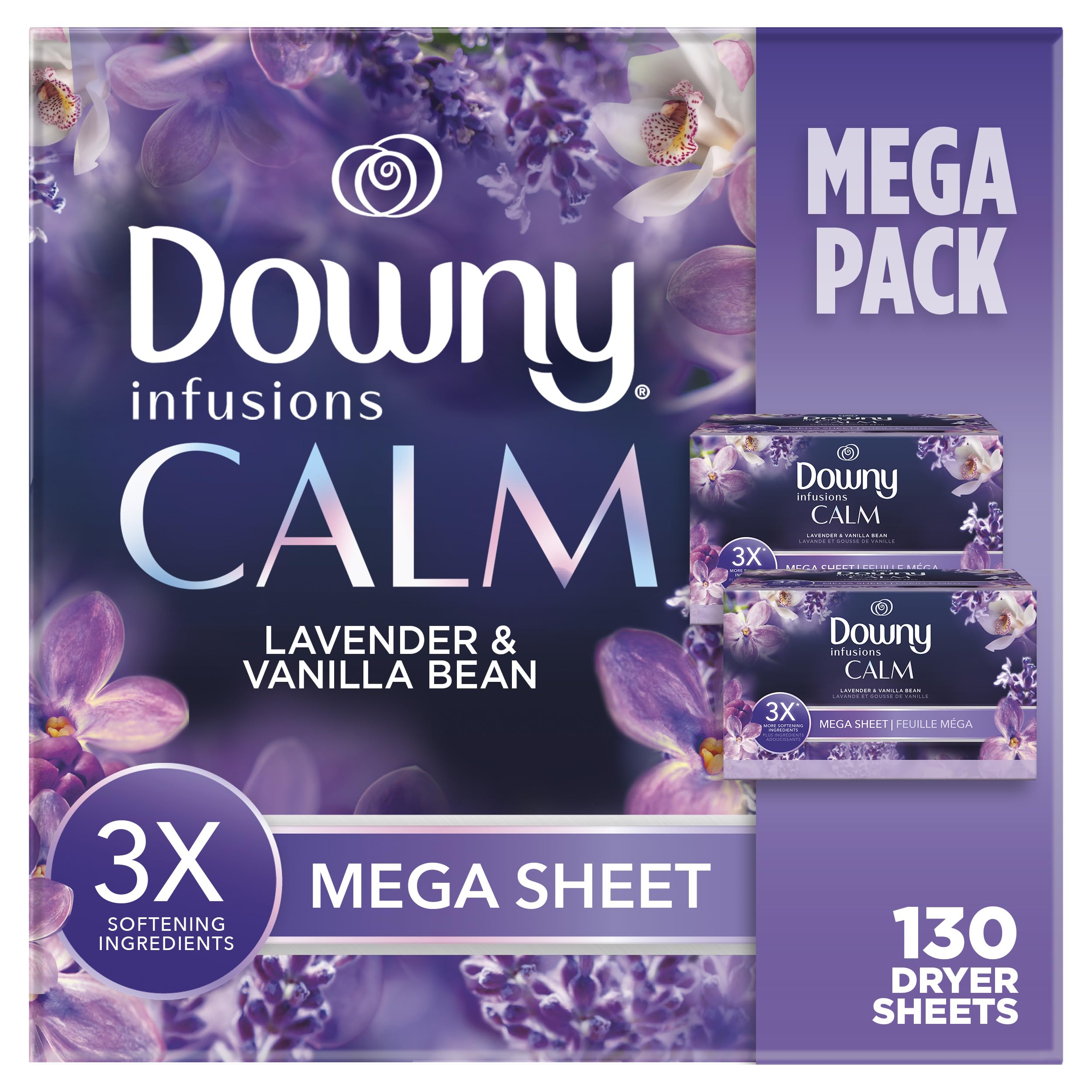 

Downy Sheet Infusions Lavender & Vanilla Bean Mega Sheets, 130 Sheets