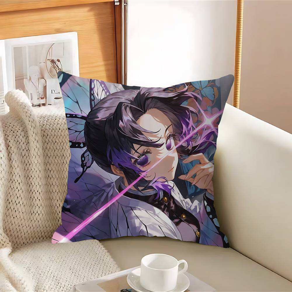 

K-Kochou Shinobu Office Cushion Pillowcase Car Cushion Cover45X45CM Lumbar Pillowcase Sofa Pillowcover 12x12Inch