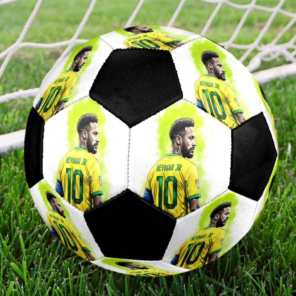 Neymar Soccer Ball Size 5 Colorful Machine Stitched PVC Competition Ready Durable High-Bounce