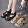 Damen Plateausandalen, Sommer Mode, Wasserdicht, Klettverschluss, zum Tragen als Oberbekleidung, Höhenverstellbare Römische Sandalen