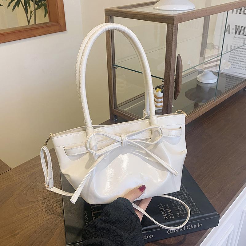 Korean Niche Portable Vegetable Basket Bag Women's Spring 2025 New Trendy Fashion Bucket Bag Bow Messenger Bag