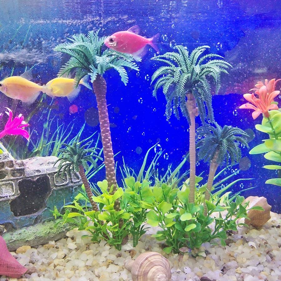 Fish Tank Coconut Palm Tree Artificial Plant Craft Landscape Aquarium Decoration Green Tree Accessories Ornament
