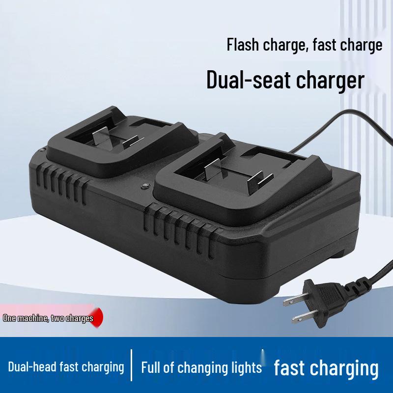Makita 21V Dual Port Charger for Power Tools - Electric Drill & Wrench, Dual Slot, High-Power Lithium Battery Charger