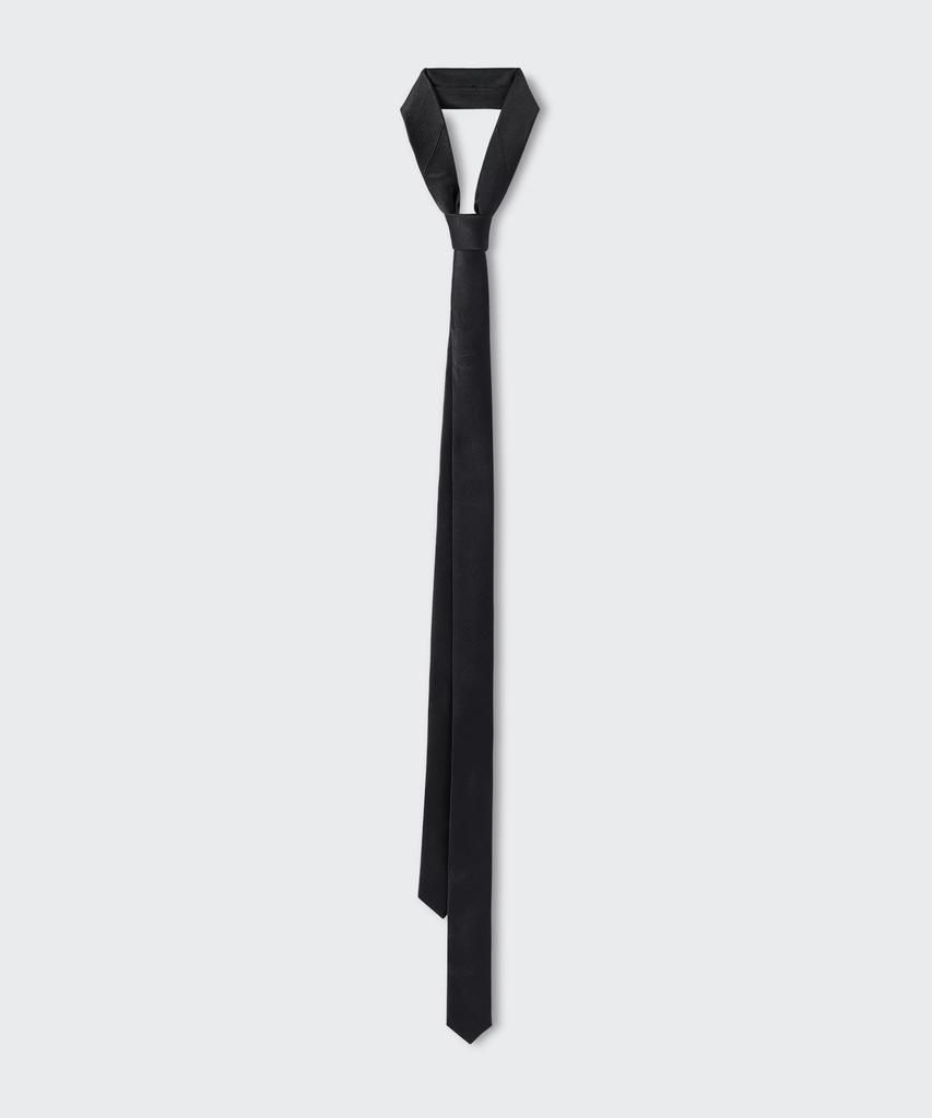 MUSINSA STANDARD Silk Skinny Solid Tie [Black]