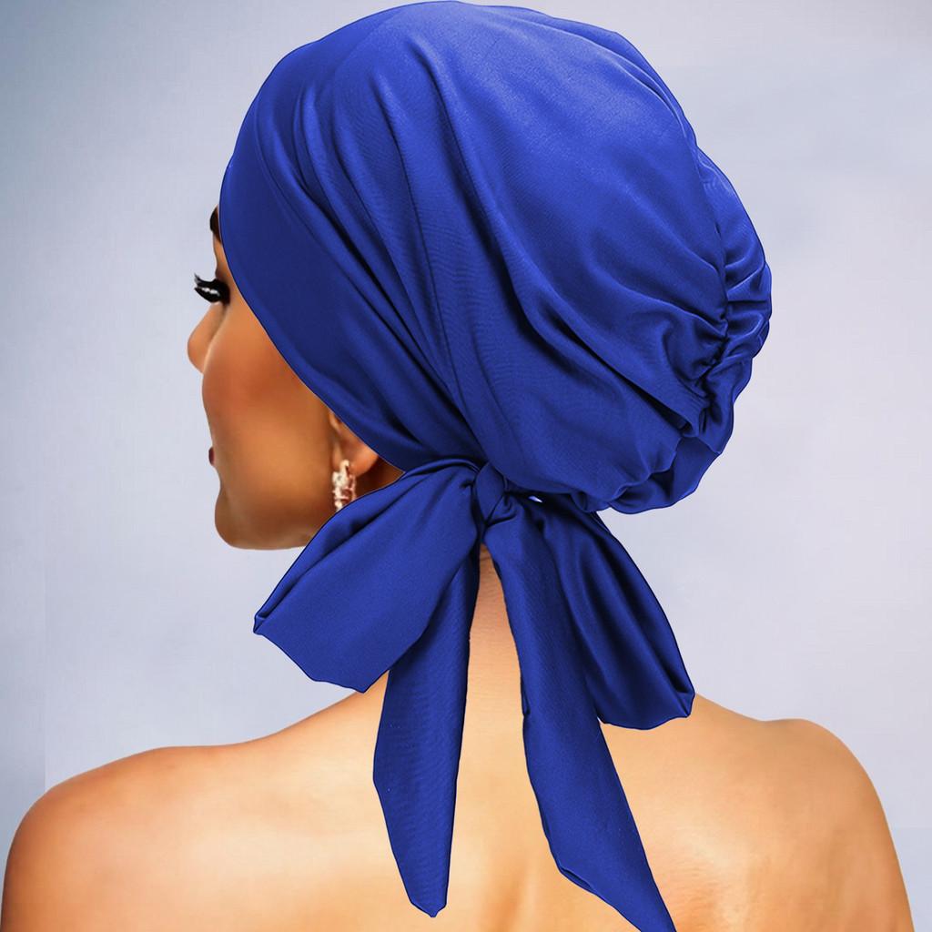 Turban Head Cover With Bow Tie Elastic Hat For Breathability