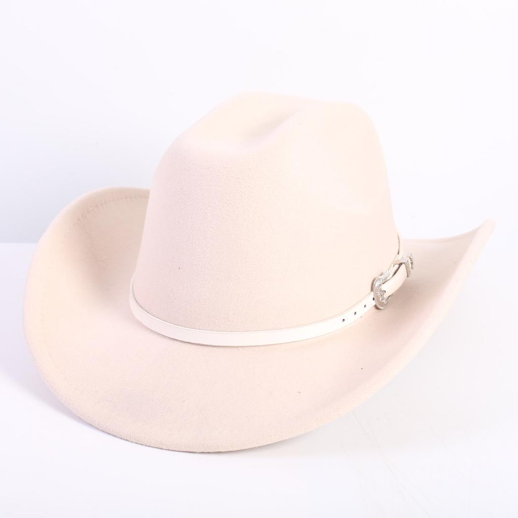 Beliebte europäische und amerikanische Mode OL-Stil einfarbiger Cowboyhut Herren und Damen High-End Zylinder Jazzhut Filzhut