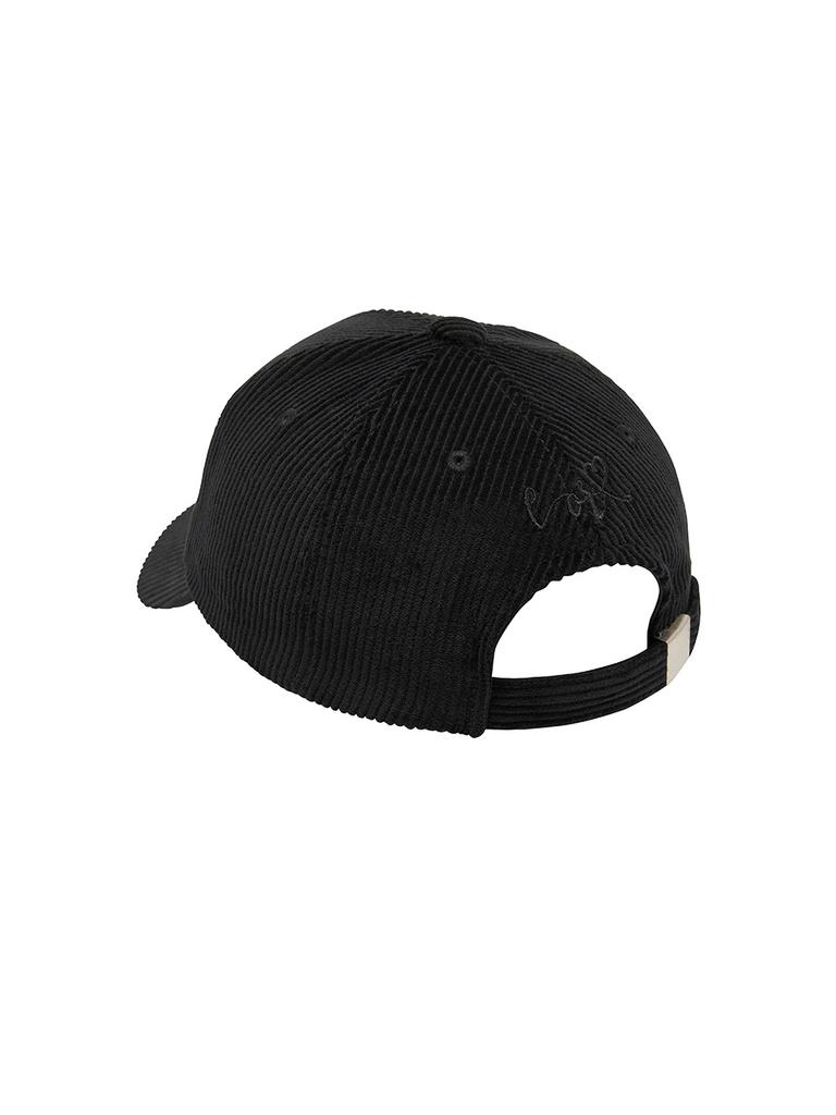LORDLOAR Corduroy Ball Cap Black