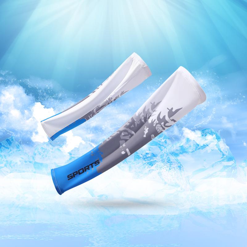 Custom Outdoor Compression Ice Silk Long Gloves Summer Sun Protective Arm Sleeve