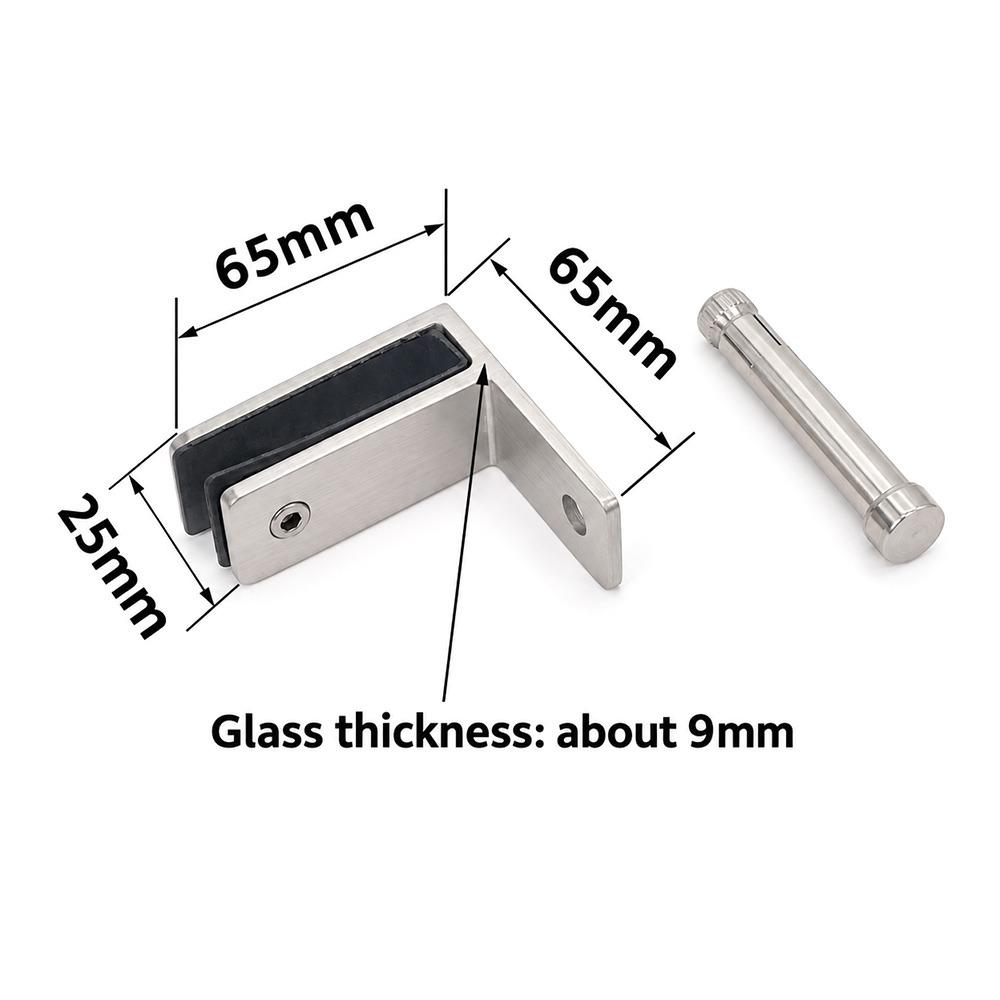 Stainless Steel Glass Clamp Clip 90 Degree Heavy Duty Glass Clip For Railing