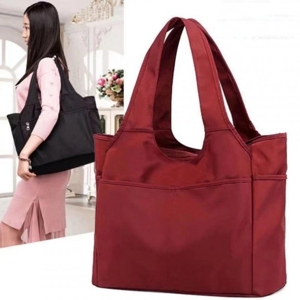Large Capacity Nylon Shoulder Bag Oxford Cloth Handbag Portable Underarm Tote Bag  Travel
