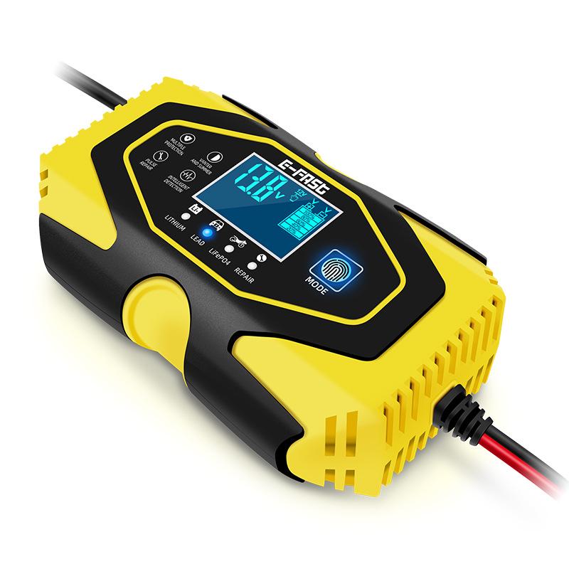 E-FAST Smart Charger for Lithium & Lead-Acid Batteries with Current & Voltage Display for Cars & Motorcycles