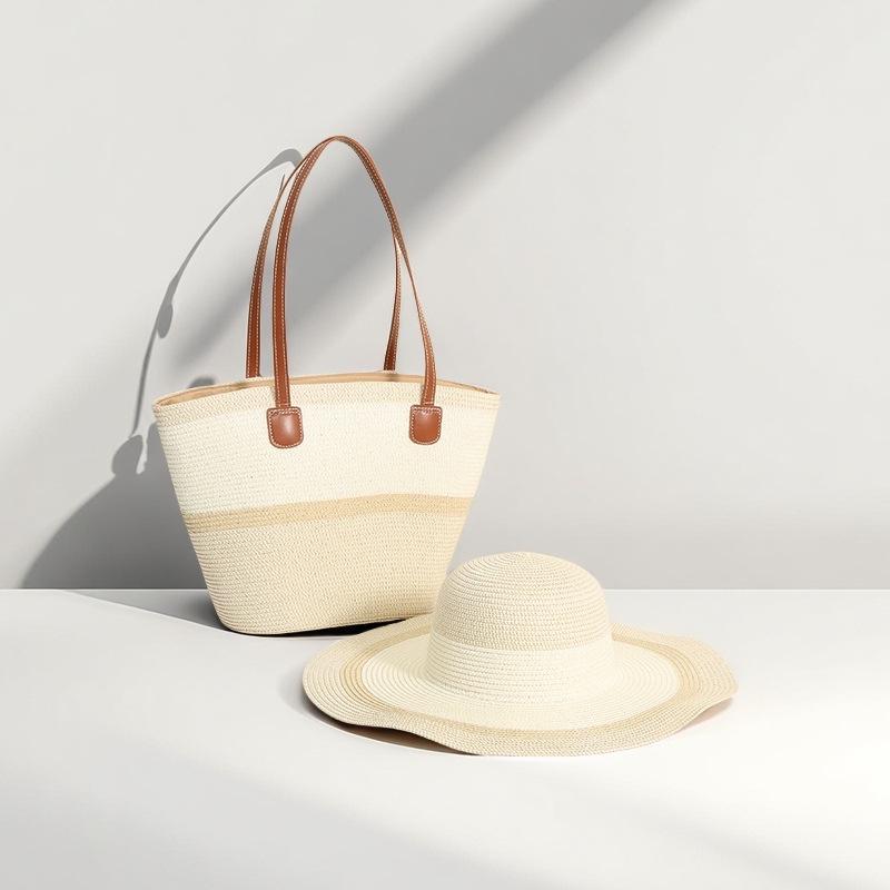 Trendy French One-Shoulder Straw Tote: Large-Capacity Woven Beach & Vacation Handbag for Women