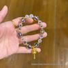 White Sugar Heart Agate Bracelet with Incense Ash Glaze - Fashion Niche Chain, Temple Scenic Area Night Market Bestseller