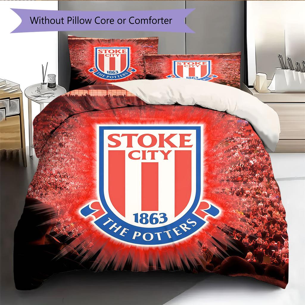 SCFC Logo Bedding Quilt Set Quilt Cover Pillowcase Home Decoration Birthday Gift (1 * Duvet Cover + 2 * Pillowcase, Without Core)