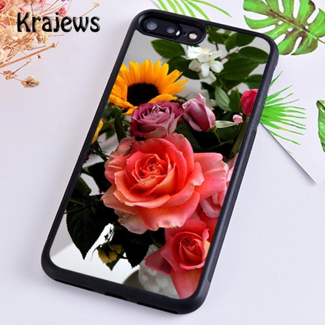 Krajews Peony Sunflowe Rose Daisy Plants Flower Phone Case For iPhone 17 Air 16 15 14 Plus 11 12 13 Pro Max Coque Fundas