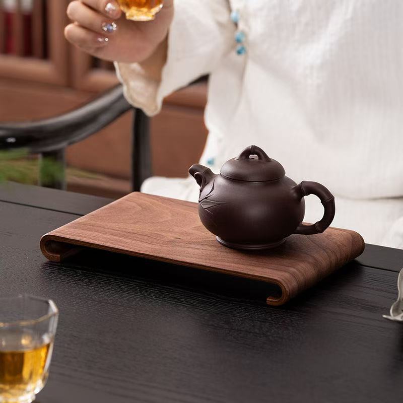 Foam Table Tea Tray New Chinese Household Decorative Plate Small Solid Wood Dry Foam Tea Tray Simple Wooden Plate New